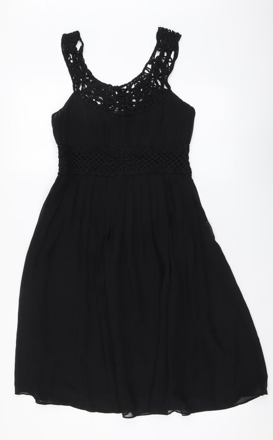 FOREVER 21 Womens Black Polyester A-Line Size S Round Neck Pullover