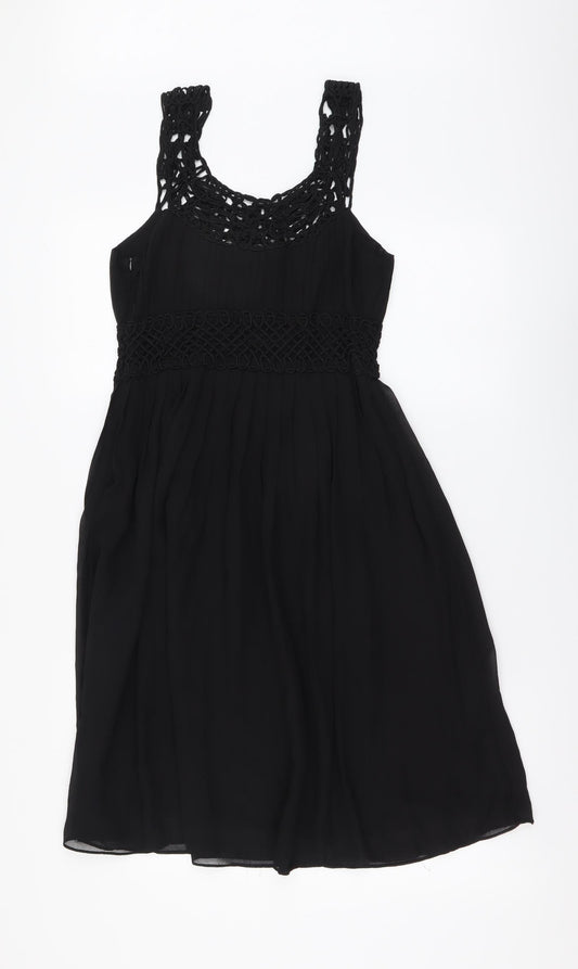 FOREVER 21 Womens Black Polyester A-Line Size S Round Neck Pullover