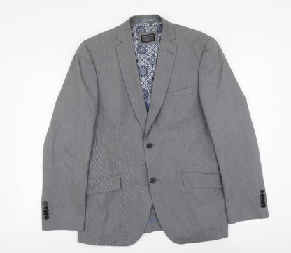 Angelo Litrico Mens Grey Polyester 3 Piece Suit Jacket Size M