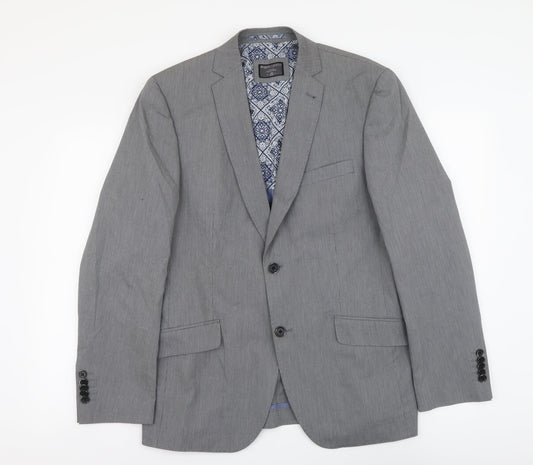 Angelo Litrico Mens Grey Polyester 3 Piece Suit Jacket Size M