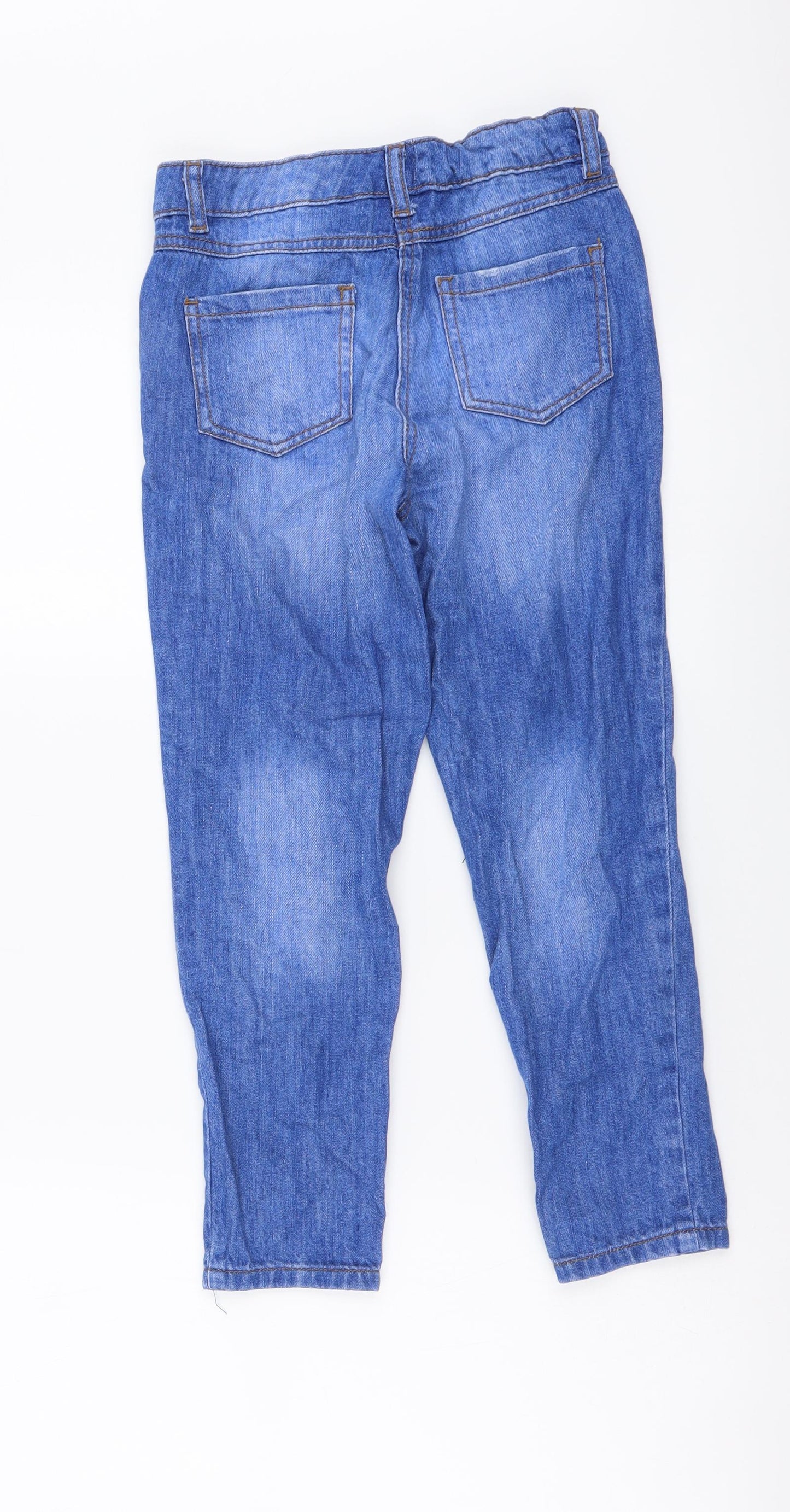 NEXT Girls Blue Cotton Skinny Jeans Size 9 Years Regular Button