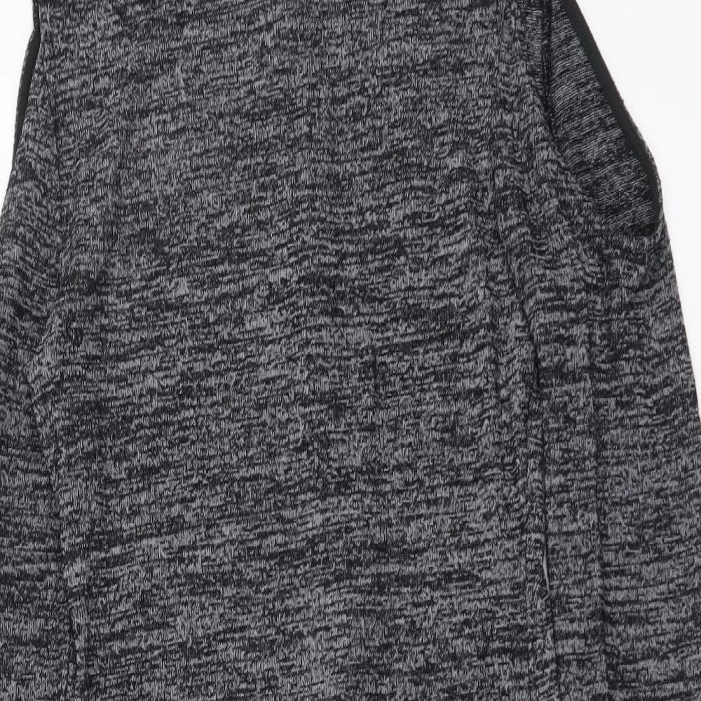 PARISIAN SIGNATURE Womens Grey Viscose Bodycon Size 8 Mock Neck Pullover - Cold Shoulder