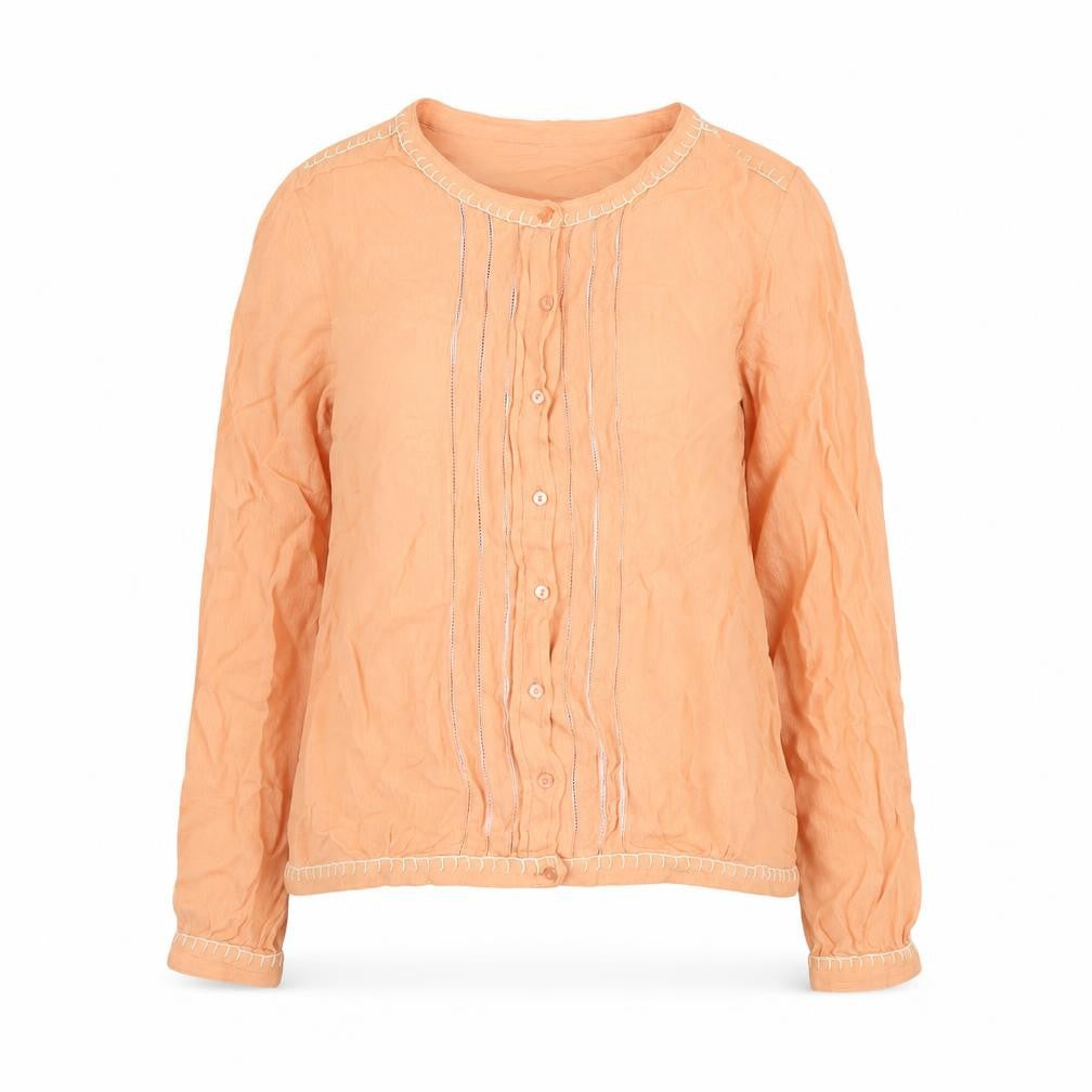 Womens UK Size S Fransa Orange Basic Button-Up