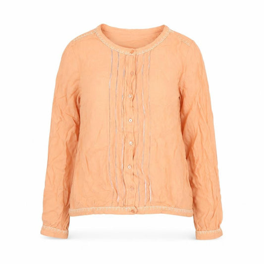 Womens UK Size S Fransa Orange Basic Button-Up