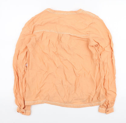 Womens UK Size S Fransa Orange Basic Button-Up