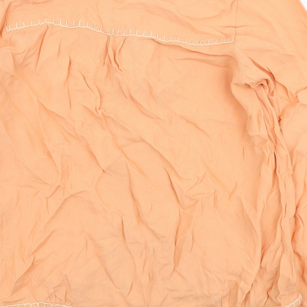 Womens UK Size S Fransa Orange Basic Button-Up