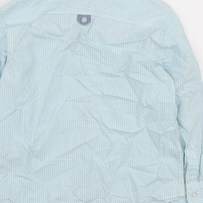 Rebel Boys Blue Striped Cotton Jersey Button-Up Size 6-7 Years Collared Button