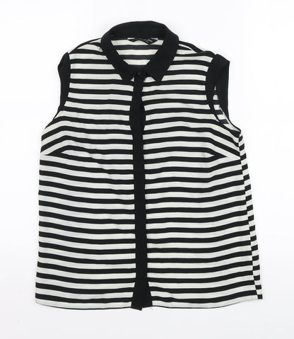 Womens UK Size 8 Dorothy Perkins Black Basic Button-Up