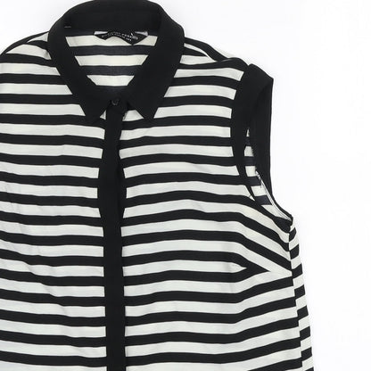 Womens UK Size 8 Dorothy Perkins Black Basic Button-Up