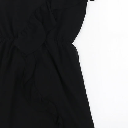 Lipsy Womens Black Polyester Mini Size 10 One Shoulder Pullover