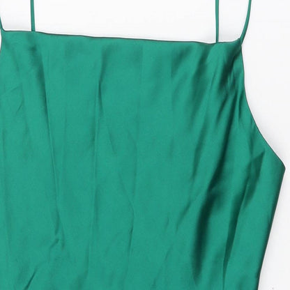 Zara Womens Green Polyester Mini Size S Square Neck Zip