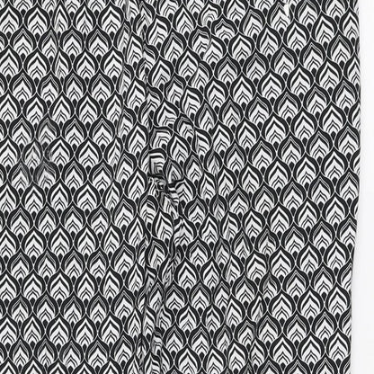 New Look Womens Black Geometric Polyester Trousers Size 12 L27 in Regular Tie