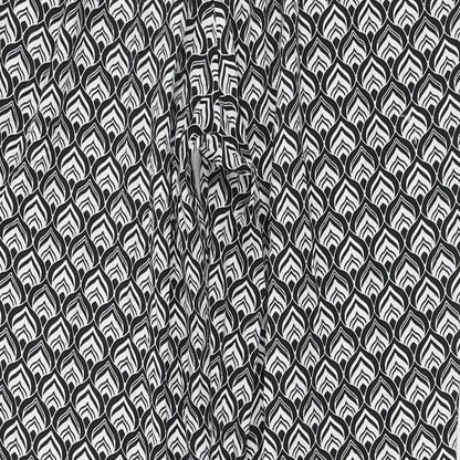 New Look Womens Black Geometric Polyester Trousers Size 12 L27 in Regular Tie