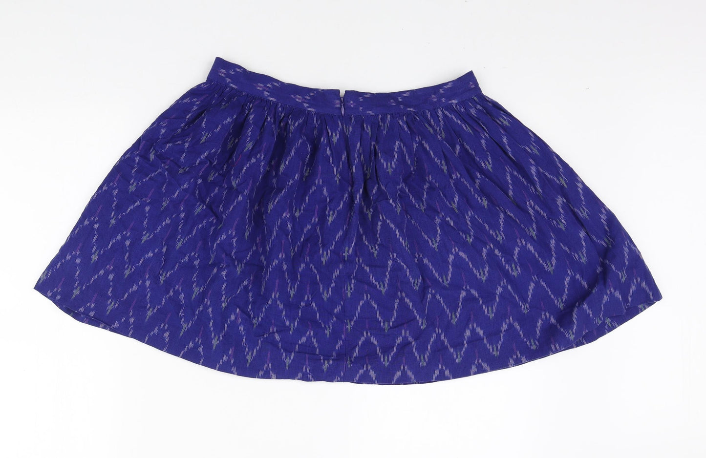 Gap Womens Blue Geometric Cotton Mini Skirt Size 6 Tie