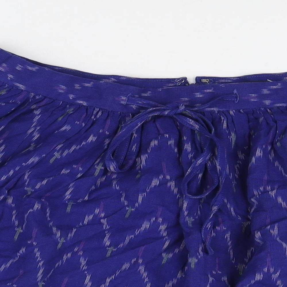 Gap Womens Blue Geometric Cotton Mini Skirt Size 6 Tie