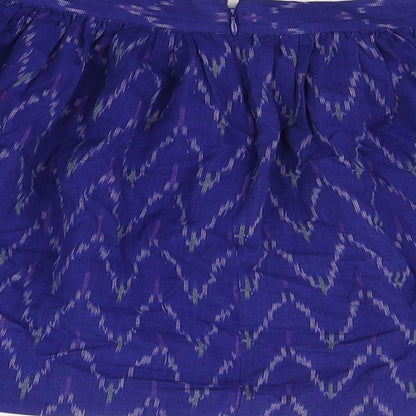 Gap Womens Blue Geometric Cotton Mini Skirt Size 6 Tie