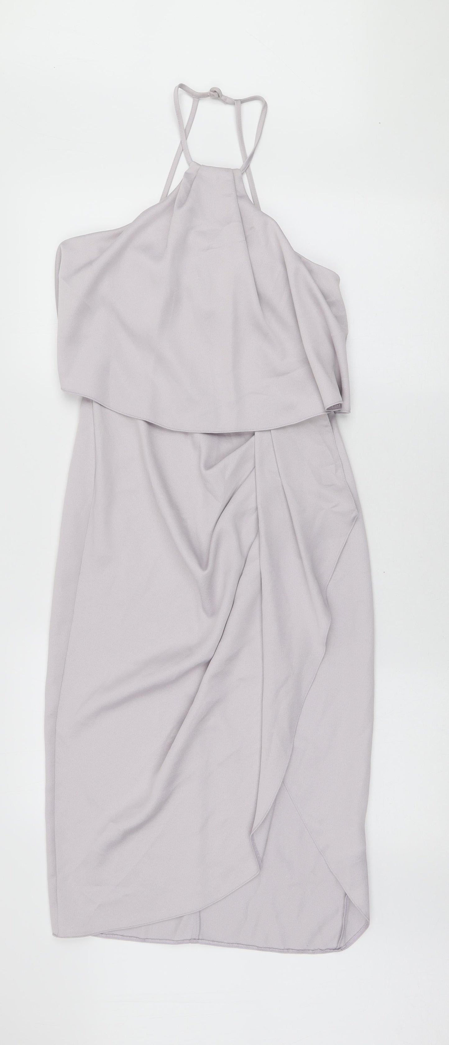 Lipsy Womens Purple Polyester Bodycon Size 6 Halter Zip