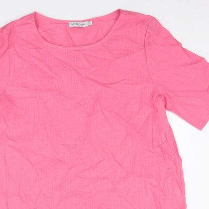 Womens UK Size L MissLook Pink Basic T-Shirt