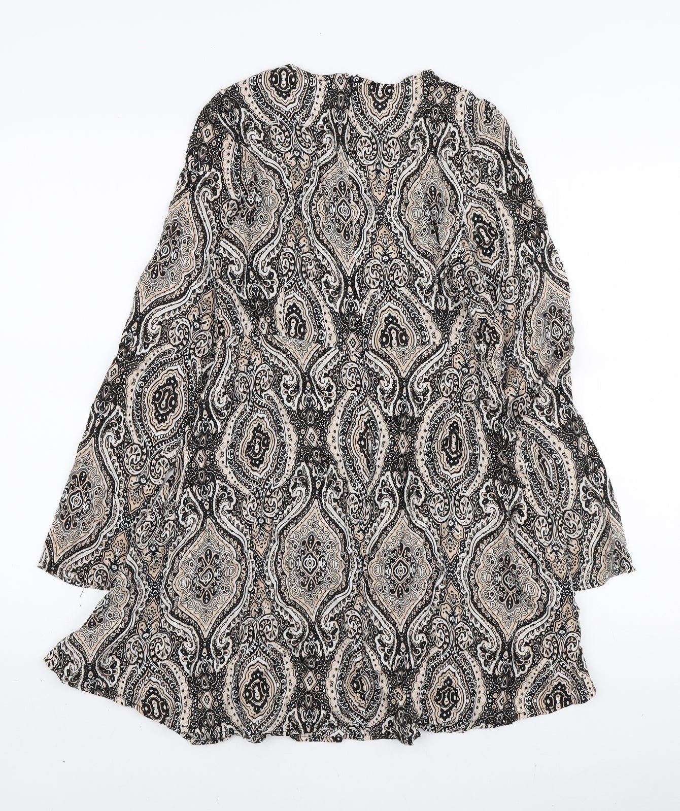 Glamorous Womens Multicoloured Paisley Viscose Mini Size XS Round Neck Zip