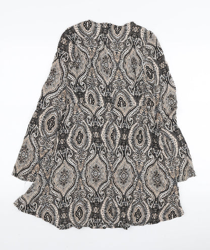 Glamorous Womens Multicoloured Paisley Viscose Mini Size XS Round Neck Zip