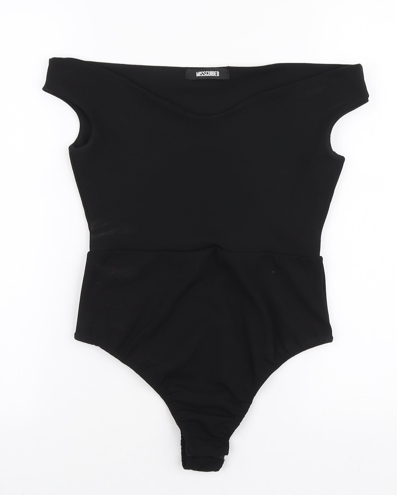 Missguided Womens Black Polyester Bodysuit One-Piece Size 10 Snap