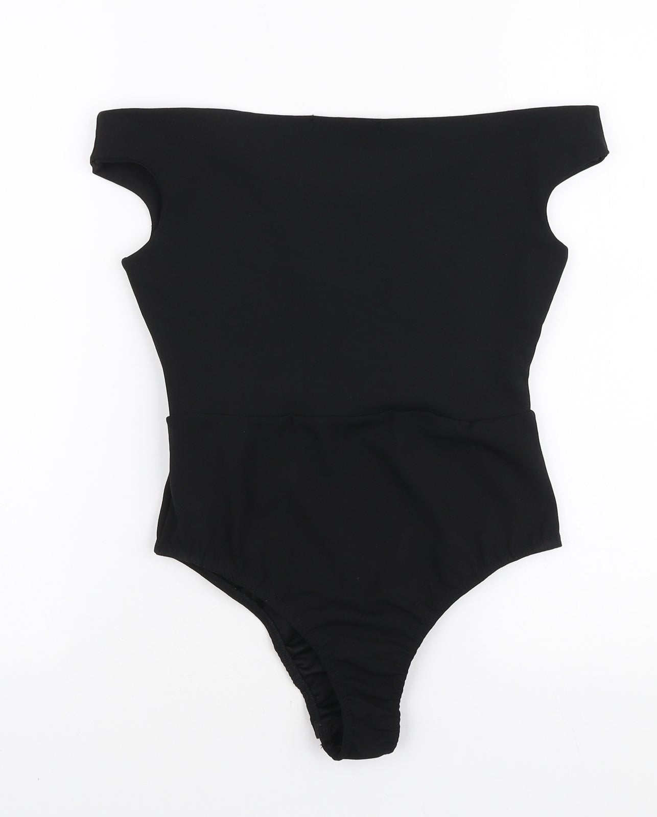 Missguided Womens Black Polyester Bodysuit One-Piece Size 10 Snap