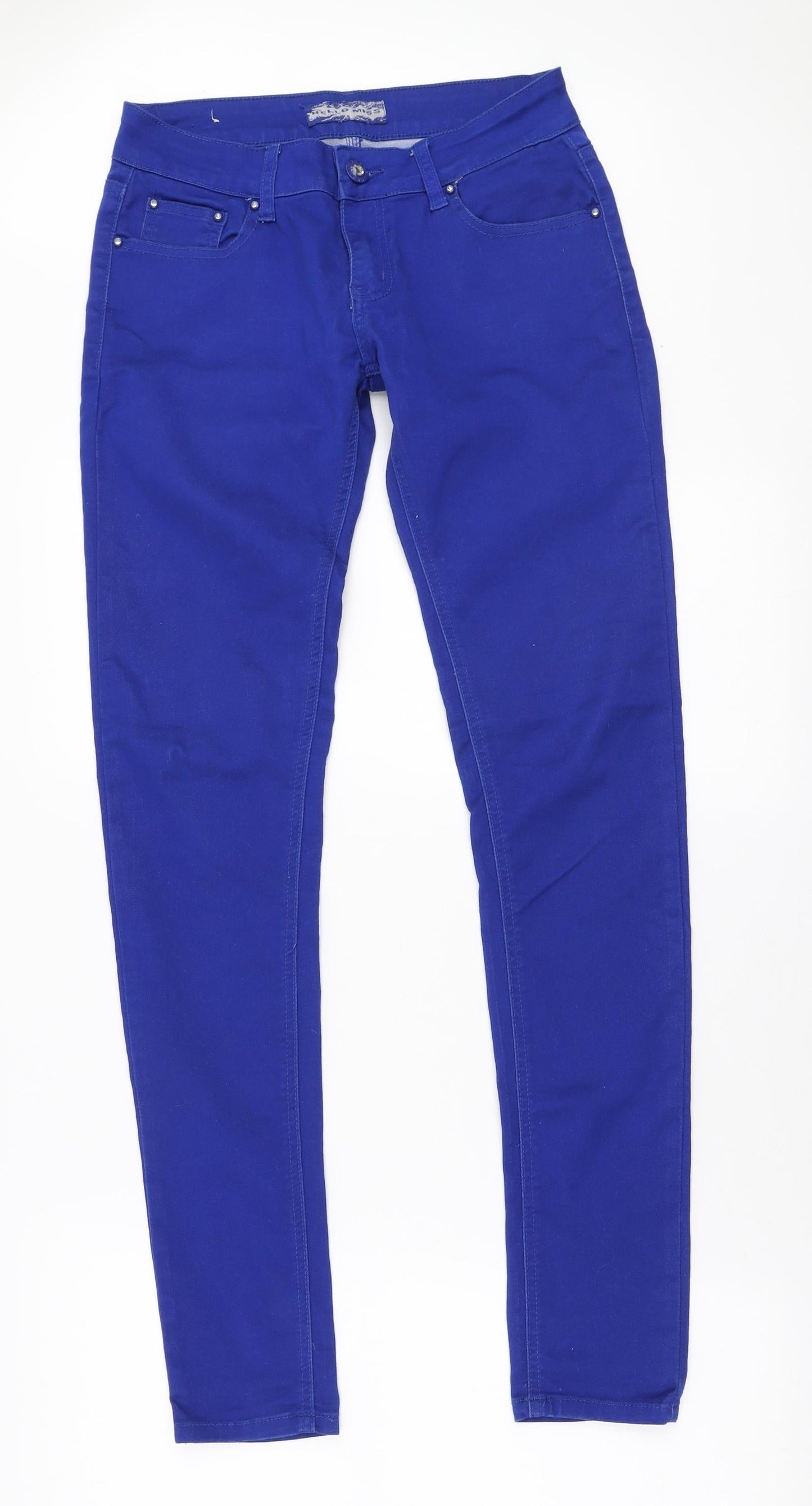 Hello Miss Womens Blue Cotton Skinny Jeans Size 26 in L32 in Regular Zip