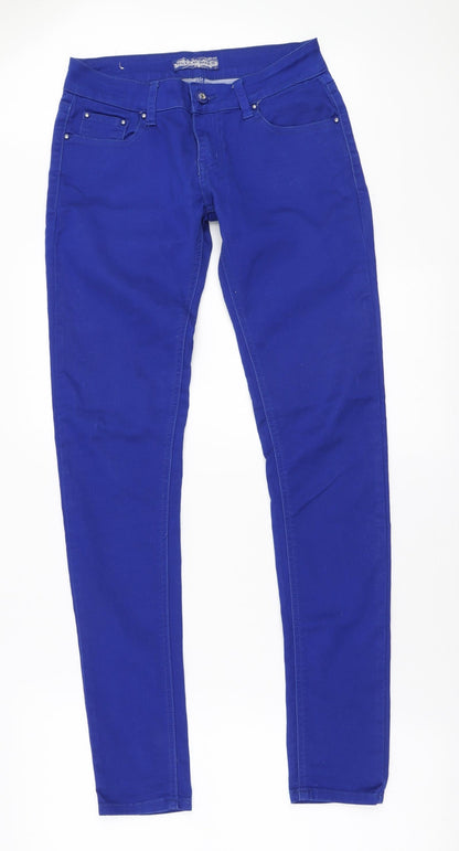 Hello Miss Womens Blue Cotton Skinny Jeans Size 26 in L32 in Regular Zip