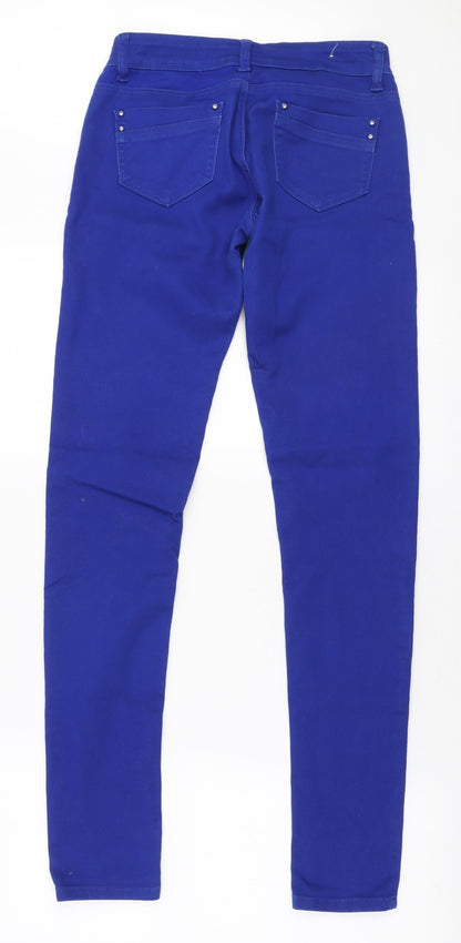 Hello Miss Womens Blue Cotton Skinny Jeans Size 26 in L32 in Regular Zip