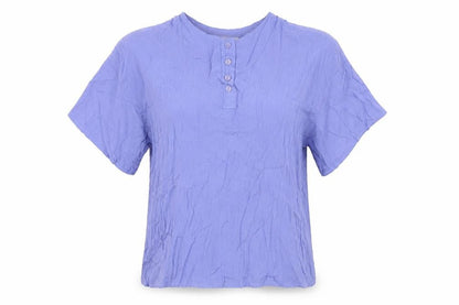 West & Webb Womens Purple Viscose Basic T-Shirt Size S Round Neck