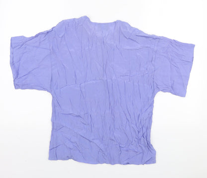 West & Webb Womens Purple Viscose Basic T-Shirt Size S Round Neck