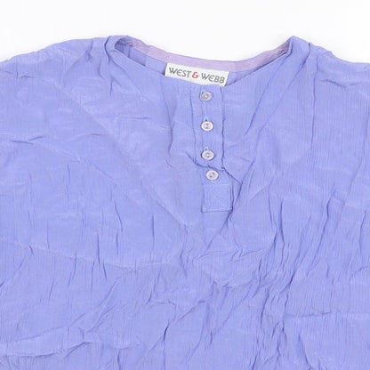 West & Webb Womens Purple Viscose Basic T-Shirt Size S Round Neck