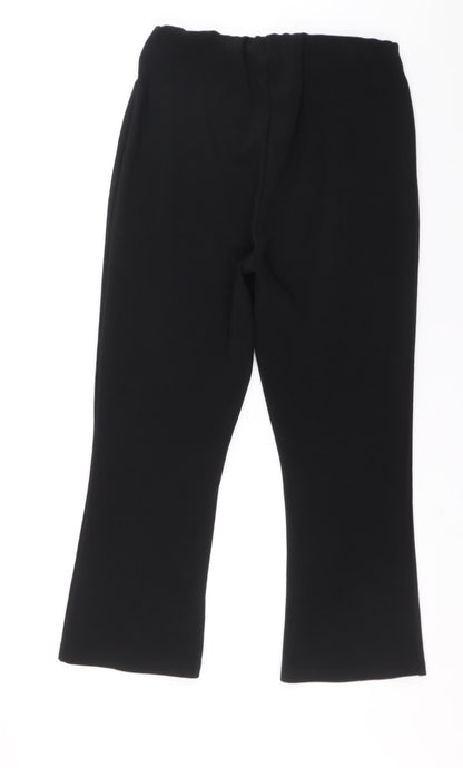 Womens UK Size 14 Preworn Regular Fit  Black Trousers