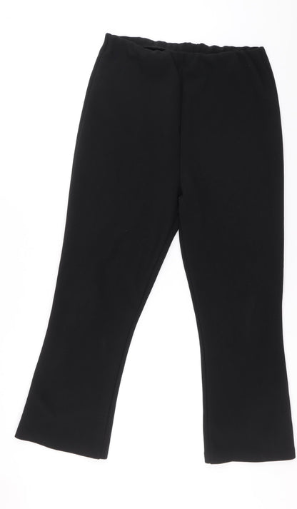 Womens UK Size 14 Preworn Regular Fit  Black Trousers