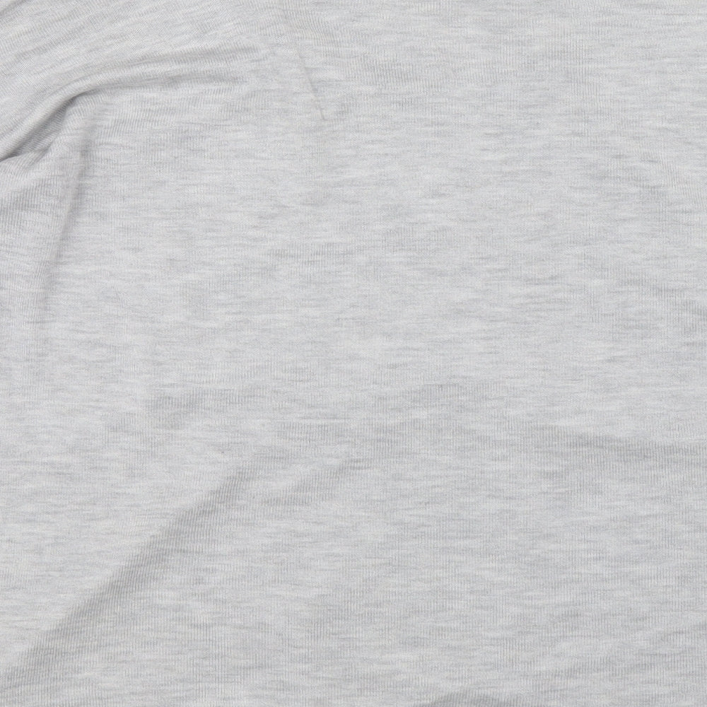 Basic Womens Grey Boat Neck Acrylic Pullover Jumper Size L