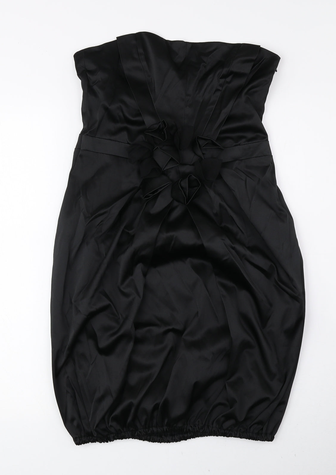 Kookai Womens Black Polyester Mini Size 12 Off the Shoulder Zip - Tie String