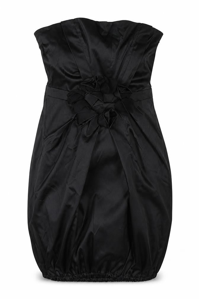 Kookai Womens Black Polyester Mini Size 12 Off the Shoulder Zip - Tie String