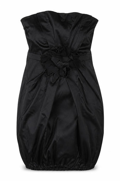 Kookai Womens Black Polyester Mini Size 12 Off the Shoulder Zip - Tie String
