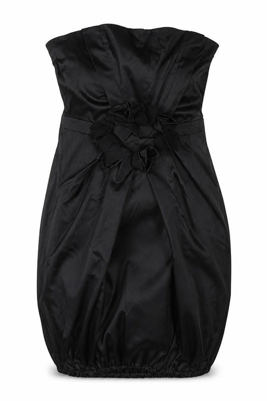 Kookai Womens Black Polyester Mini Size 12 Off the Shoulder Zip - Tie String