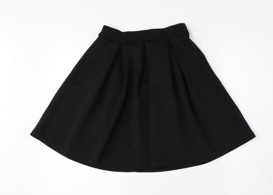 Miss Selfridge Womens Black Polyester A-Line Skirt Size 6 Zip