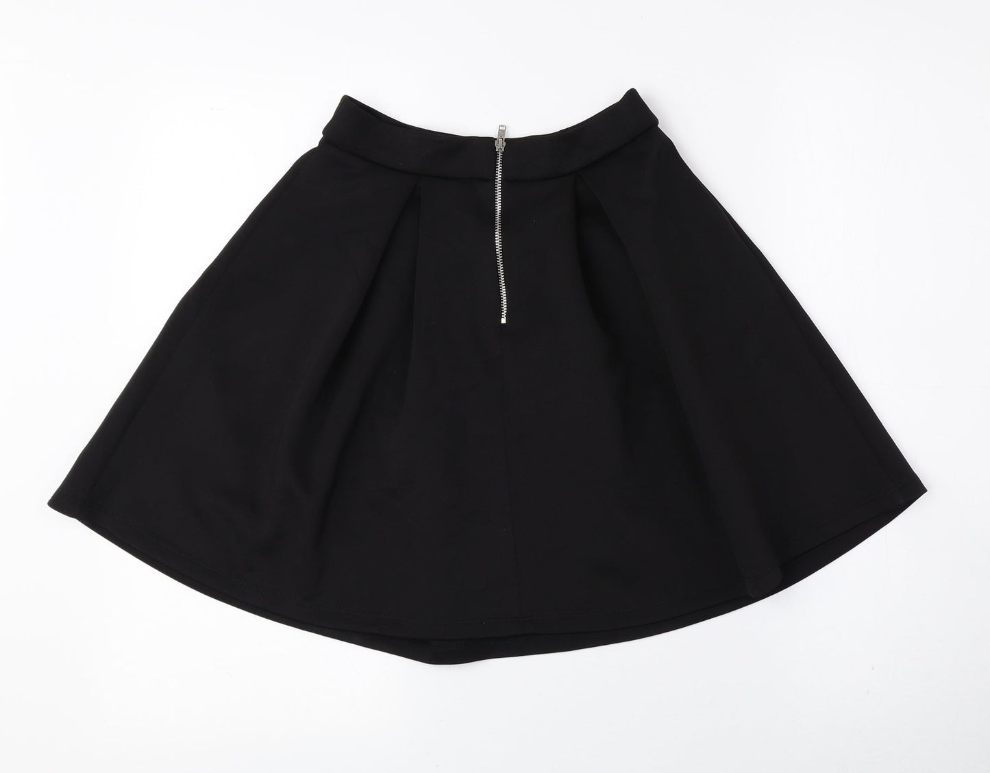 Miss Selfridge Womens Black Polyester A-Line Skirt Size 6 Zip