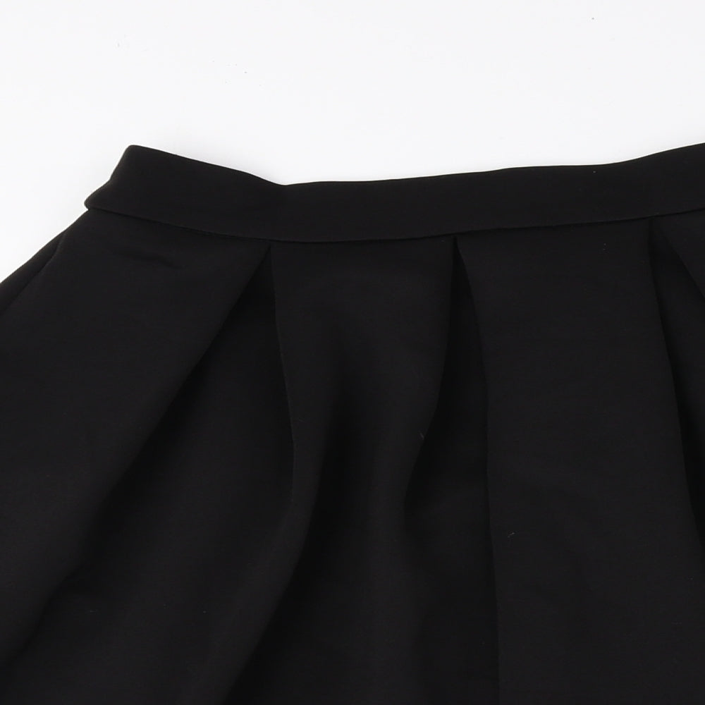 Miss Selfridge Womens Black Polyester A-Line Skirt Size 6 Zip