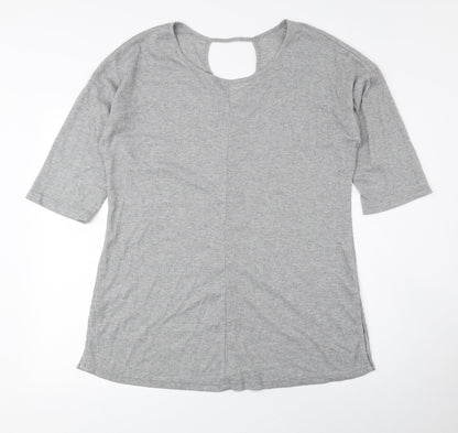 Womens UK Size 16 Preworn Silver Basic T-Shirt