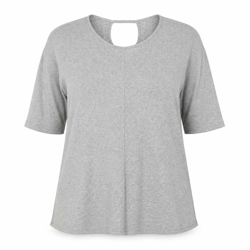 Womens UK Size 16 Preworn Silver Basic T-Shirt