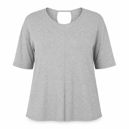 Womens UK Size 16 Preworn Silver Basic T-Shirt
