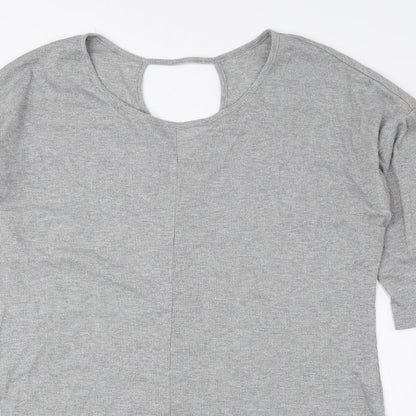 Womens UK Size 16 Preworn Silver Basic T-Shirt