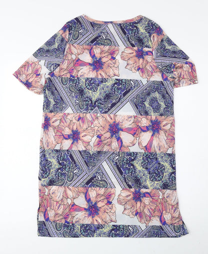 River Island Womens Multicoloured Floral Polyester Shift Size 8 Crew Neck Pullover