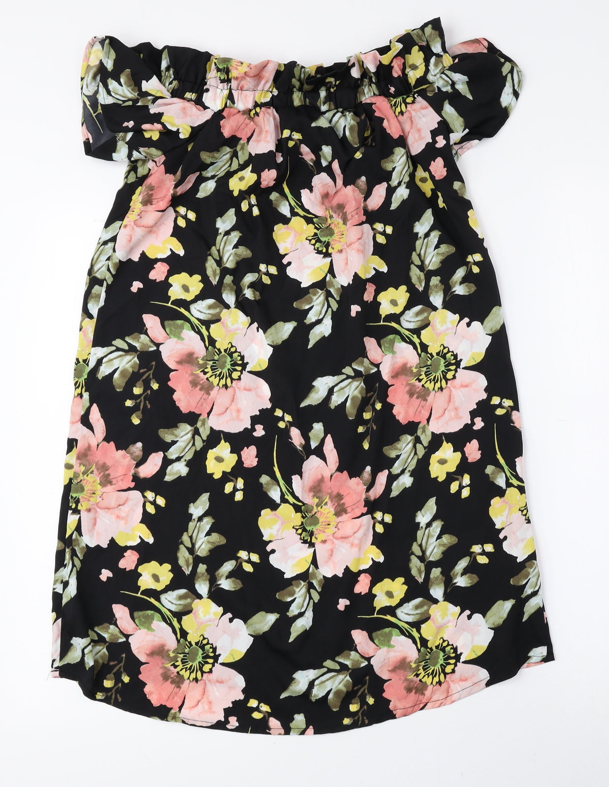 Atmosphere Womens Multicoloured Floral Polyester Mini Size 6 Off the Shoulder Pullover
