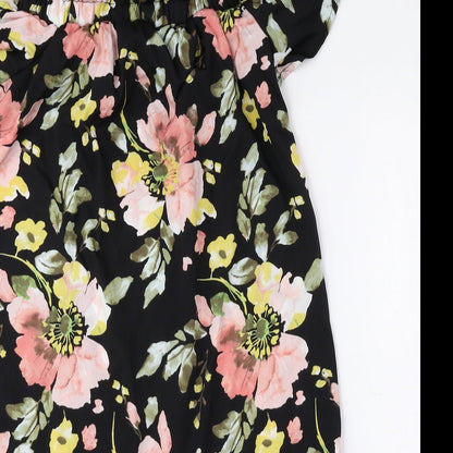 Atmosphere Womens Multicoloured Floral Polyester Mini Size 6 Off the Shoulder Pullover