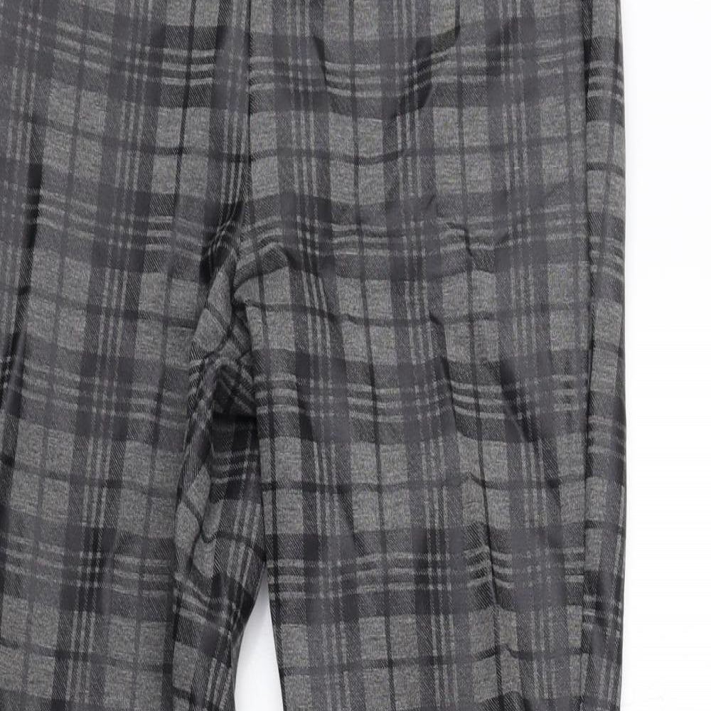 George Womens Grey Check Viscose Jegging Leggings Size 8 L25 in